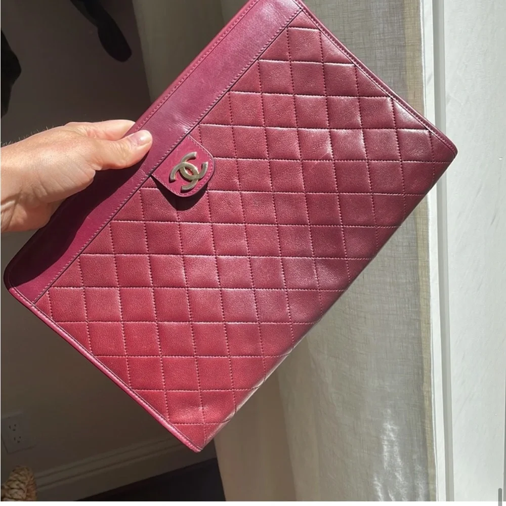 Chanel Leather Clutch w/ Gold Hardware - Picture 11 of 13